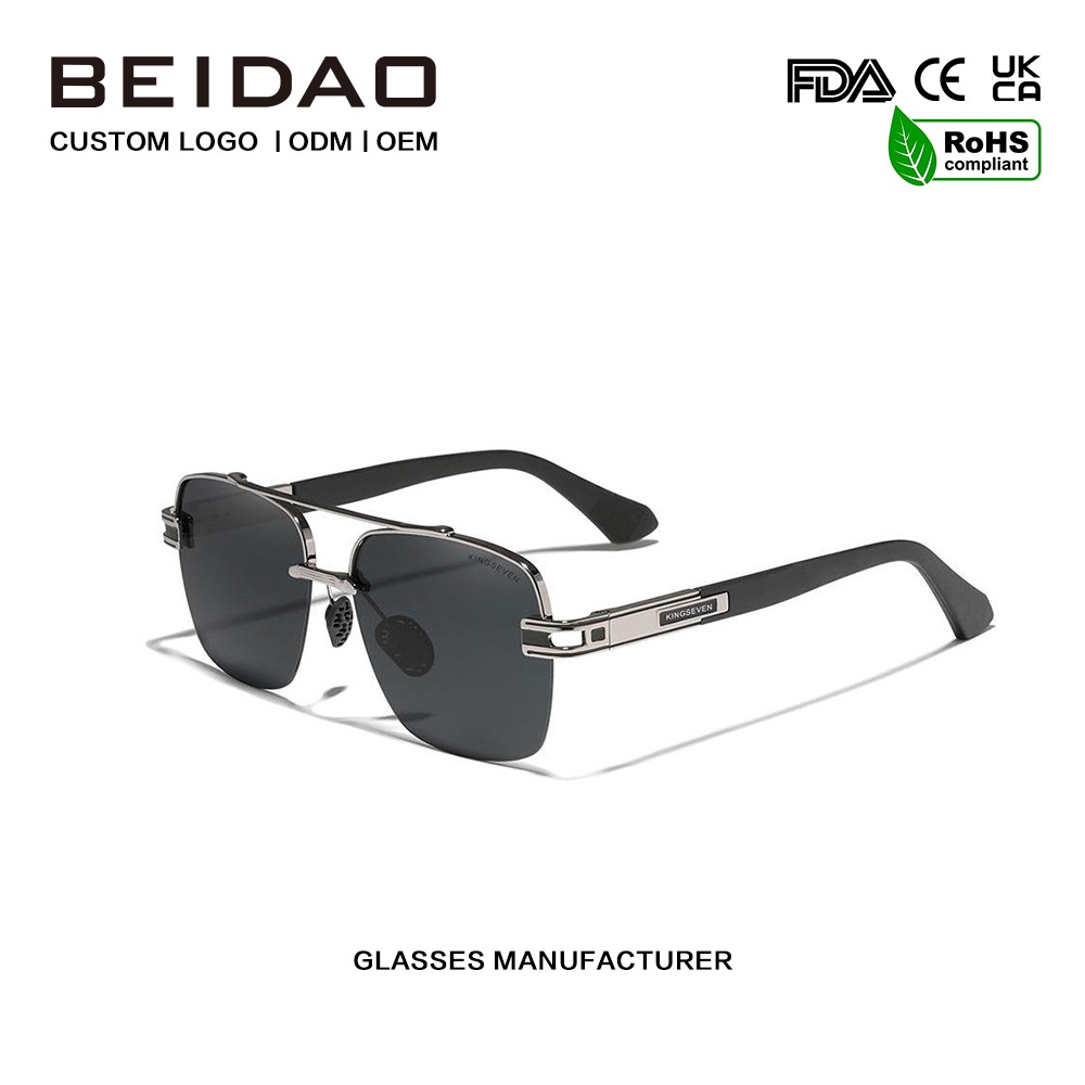 사각형 음영 다채로운 복고풍 편광 선글라스